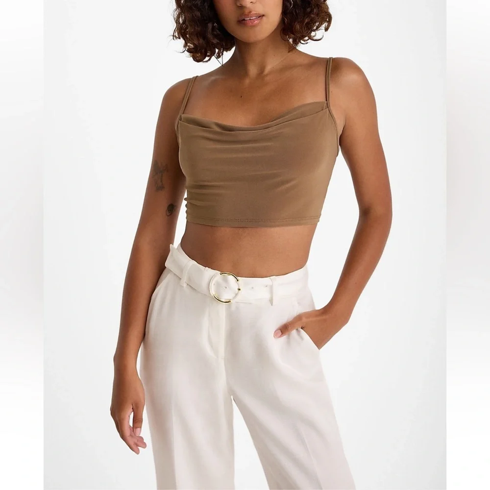 Cowl Neck Cropped Cami - Picture 5 of 6